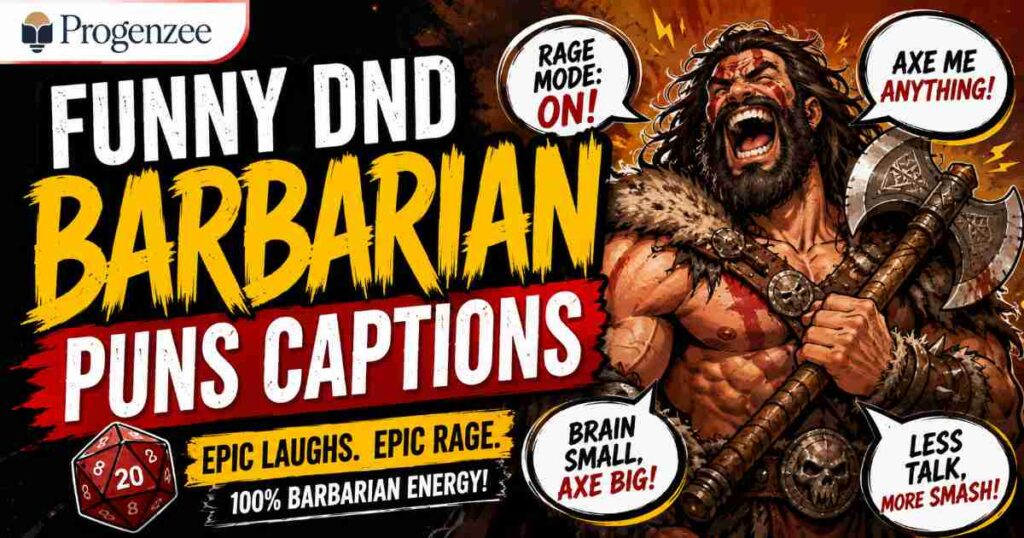 Funny DnD Barbarian Puns Captions